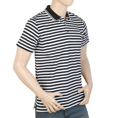 Men's Yarn Dyed Half Sleeves Polo T Shirt - Black, Men, T-Shirts And Polos, Chase Value, Chase Value