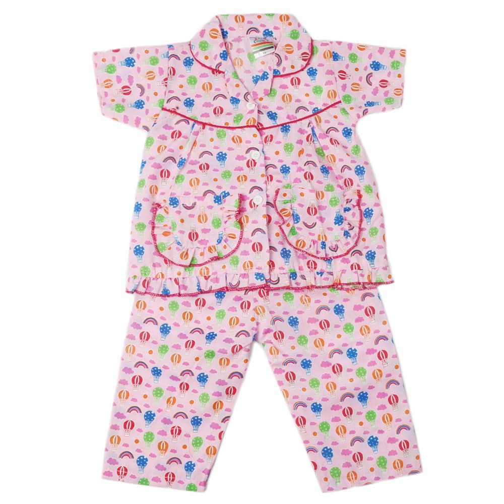 Girls Half Sleeves Sleeping Suit - Light Pink, Kids, Girls Sets And Suits, Chase Value, Chase Value