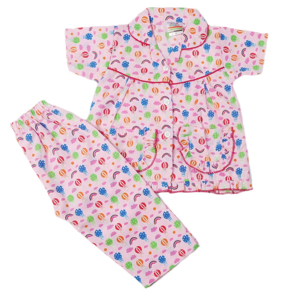 Girls Half Sleeves Sleeping Suit - Light Pink, Kids, Girls Sets And Suits, Chase Value, Chase Value