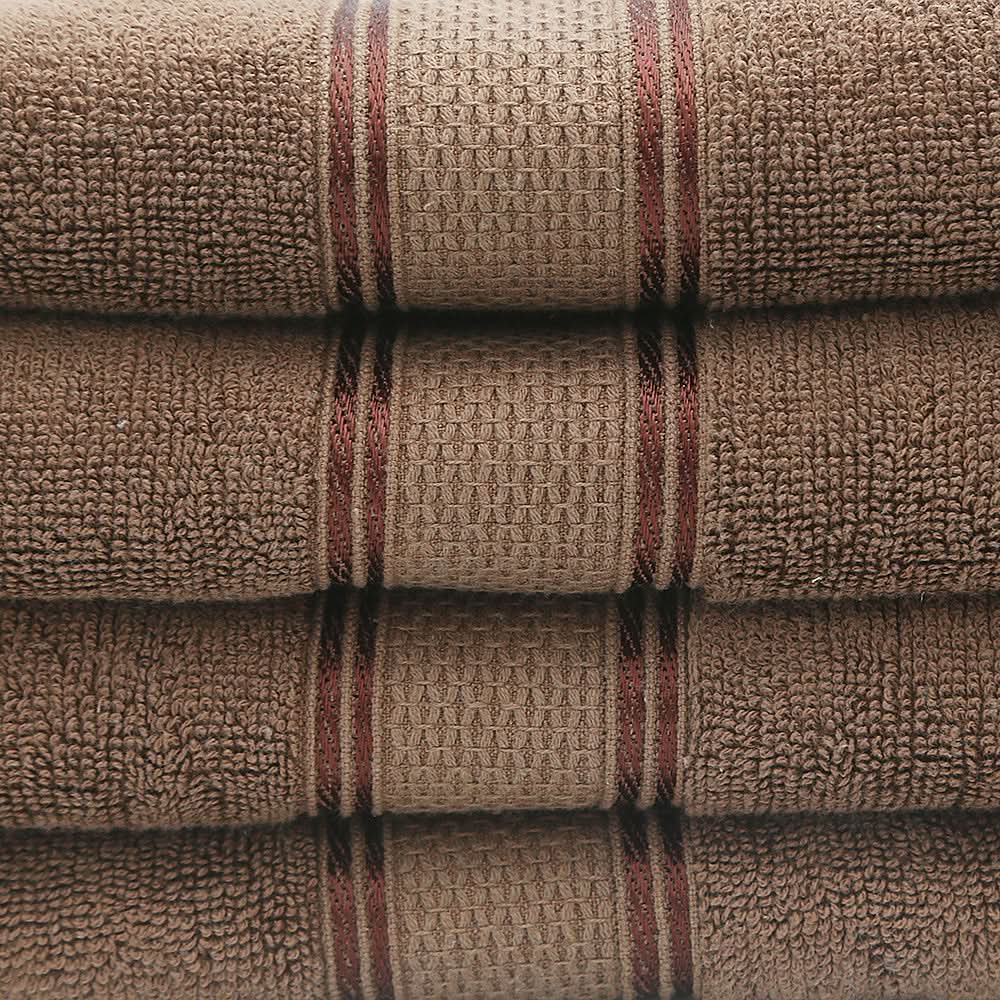 Terry Fancy Bath Towel - Dark Brown, Home & Lifestyle, Bath Towels, Chase Value, Chase Value