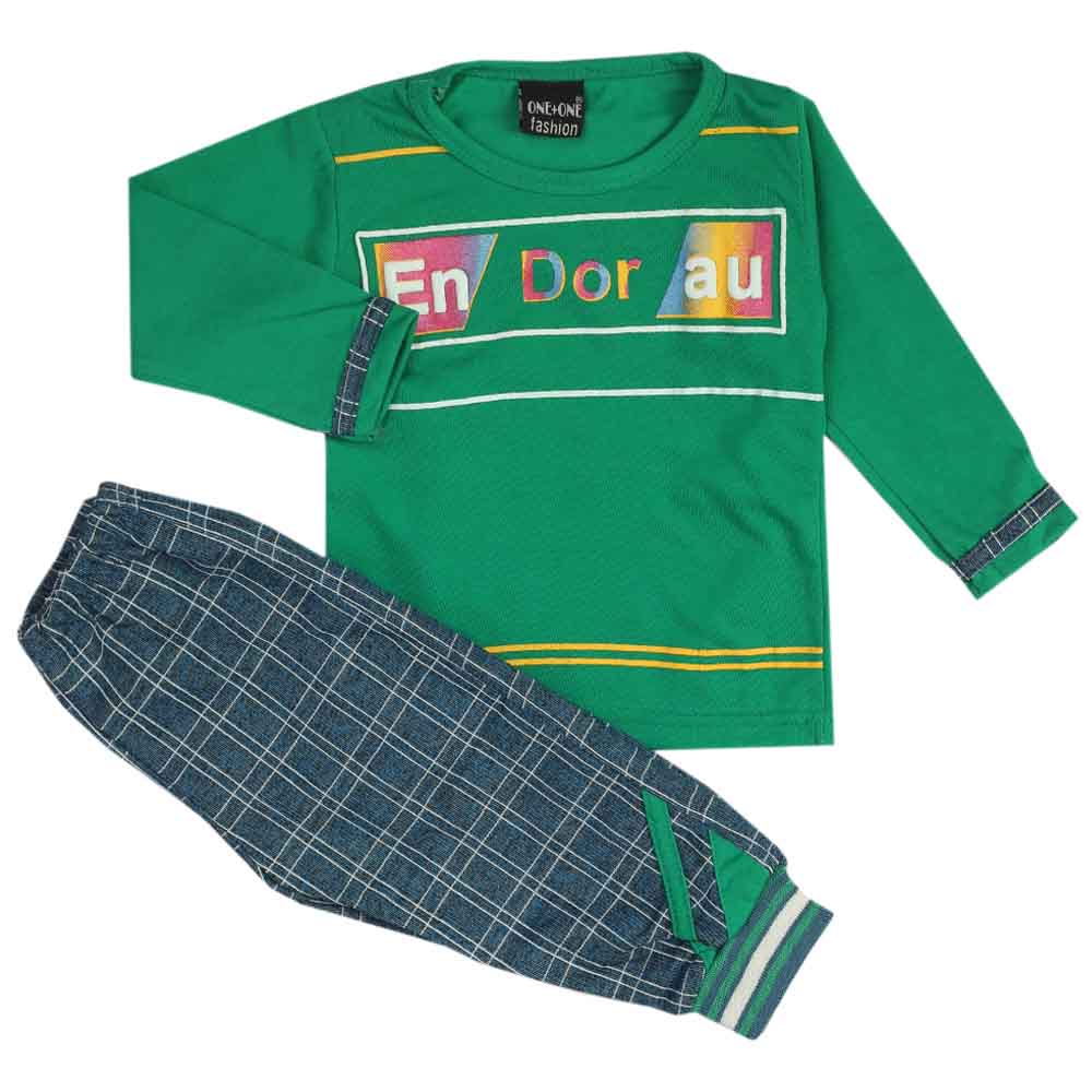 Newborn Boys Full Sleeves Suit - Green, Newborn Boys Sets & Suits, Chase Value, Chase Value