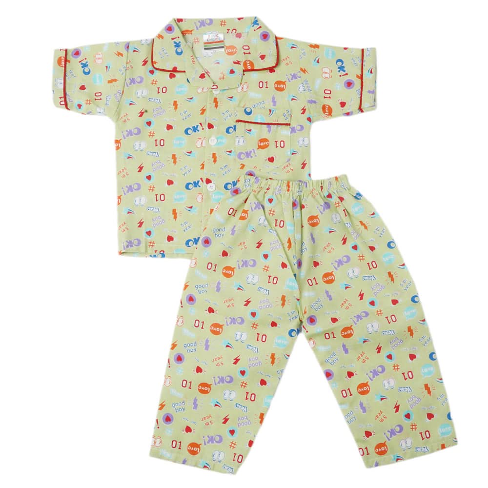Boys Half Sleeves Sleeping Suit - Green, Kids, Boys Sets And Suits, Chase Value, Chase Value