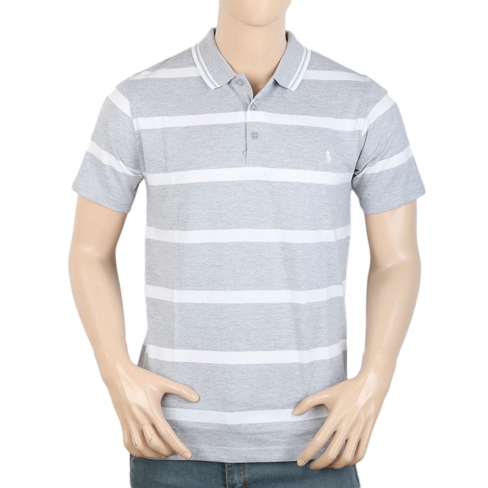 Men's Yarn Dyed Half Sleeves Polo T Shirt - White, Men, T-Shirts And Polos, Chase Value, Chase Value