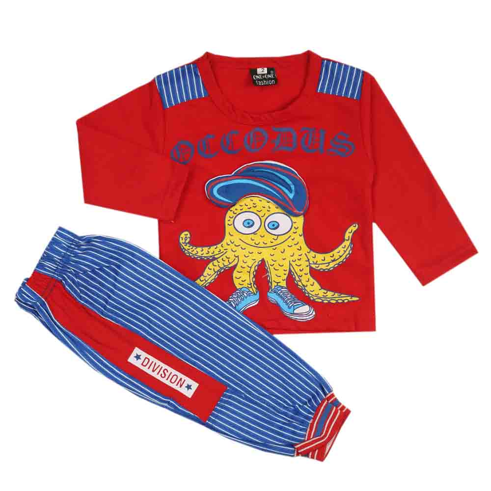 Newborn Boys Full Sleeves Suit - Red, Newborn Boys Sets & Suits, Chase Value, Chase Value