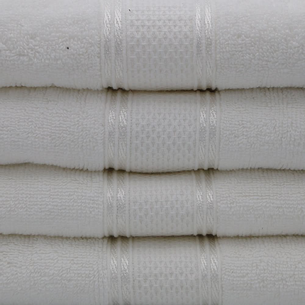 Terry Fancy Bath Towel - White, Home & Lifestyle, Bath Towels, Chase Value, Chase Value