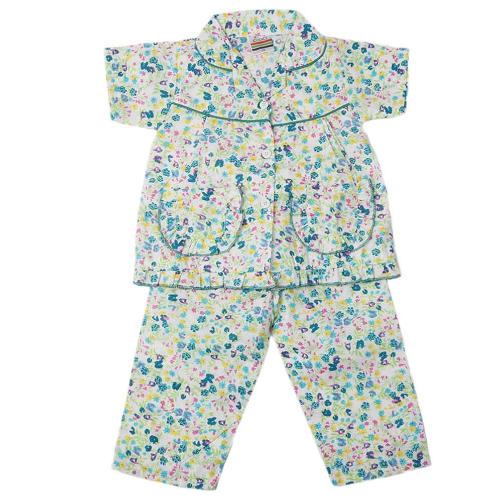 Girls Half Sleeves Sleeping Suit - Light Green, Kids, Girls Sets And Suits, Chase Value, Chase Value