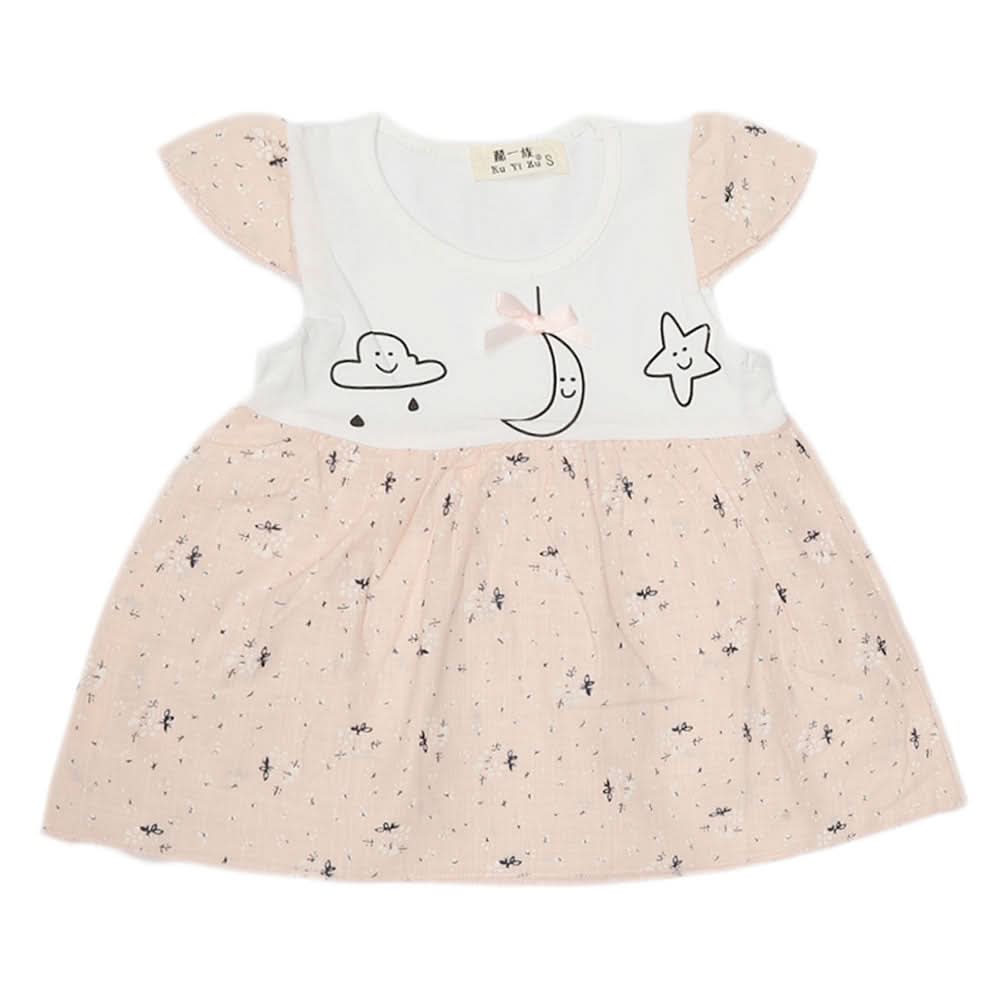 Newborn Baby Frock - Peach, Kids, NB Girls Frocks, Chase Value, Chase Value