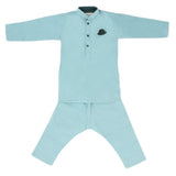 Boys Embroidered Kurta Pajama - Cyan, Kids, Boys Shalwar Kameez, Chase Value, Chase Value