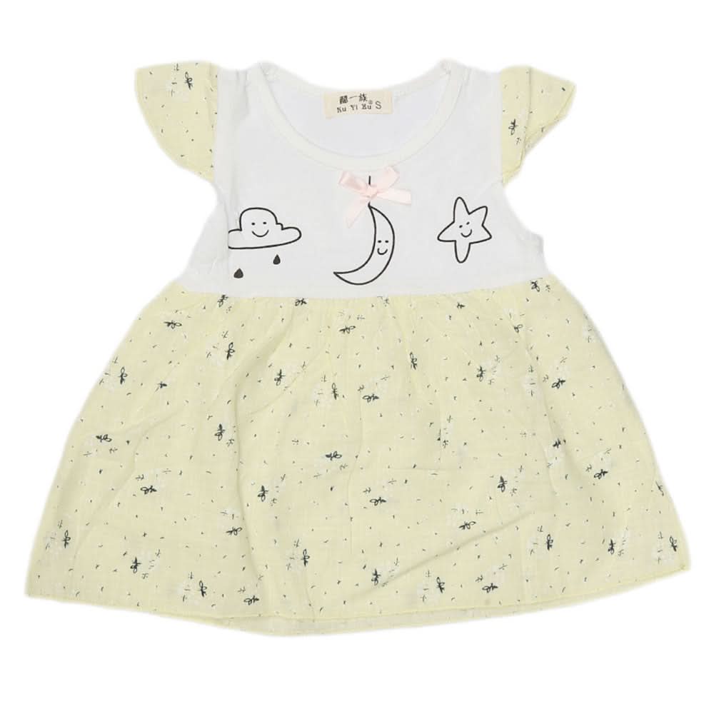 Newborn Baby Frock - Yellow, Kids, NB Girls Frocks, Chase Value, Chase Value