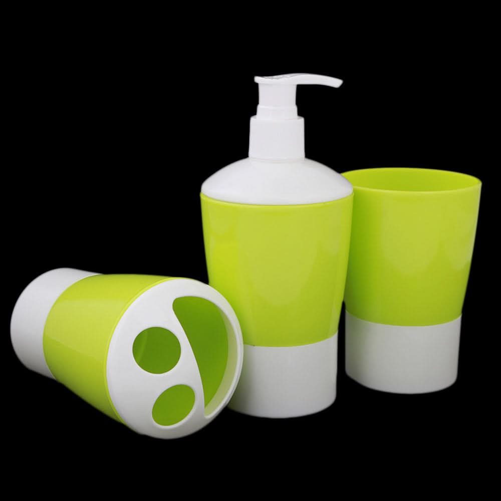 Bathroom Toiletries Set 3 Pcs - Green, Home & Lifestyle, Storage Boxes, Chase Value, Chase Value