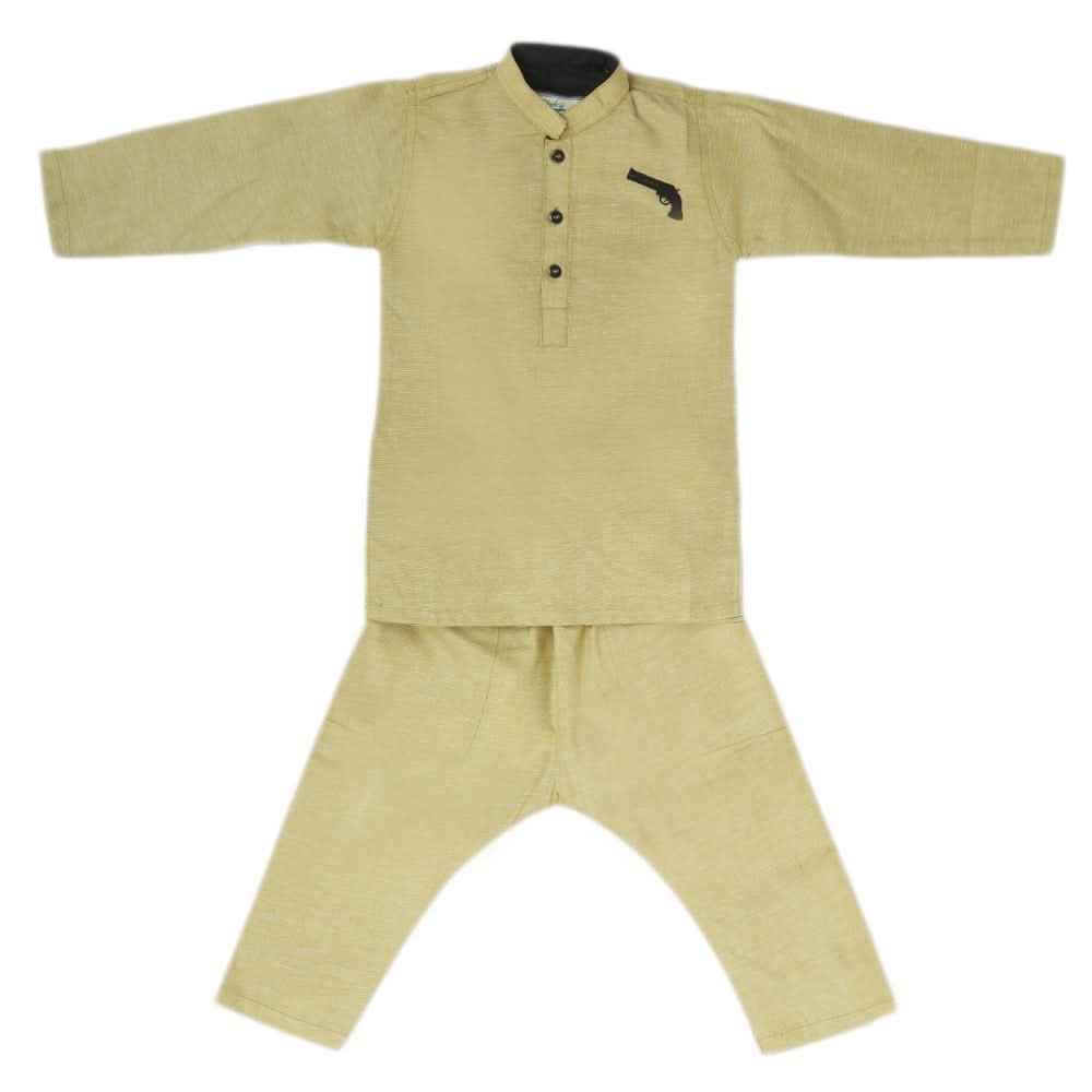 Boys Embroidered Kurta Pajama - Olive Green, Kids, Boys Shalwar Kameez, Chase Value, Chase Value