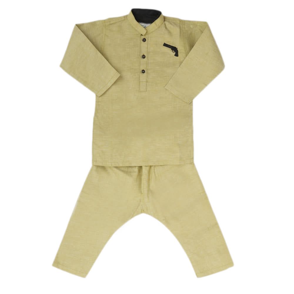 Boys Embroidered Kurta Pajama - Olive Green, Kids, Boys Shalwar Kameez, Chase Value, Chase Value
