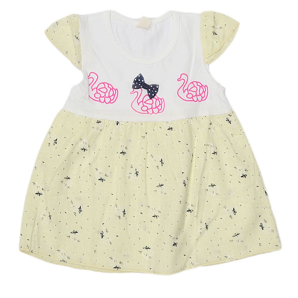 Newborn Baby Frock - Yellow, Kids, NB Girls Frocks, Chase Value, Chase Value
