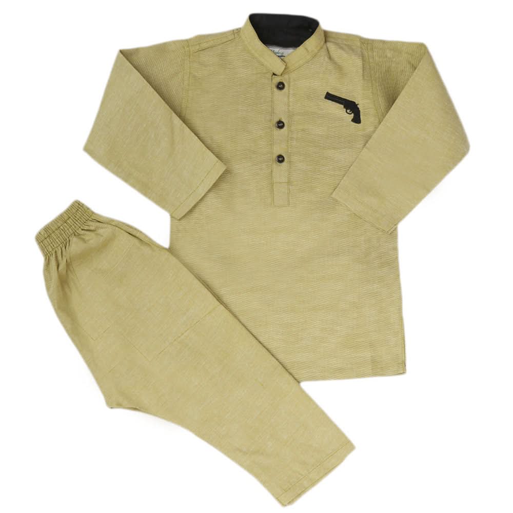 Boys Embroidered Kurta Pajama - Olive Green, Kids, Boys Shalwar Kameez, Chase Value, Chase Value