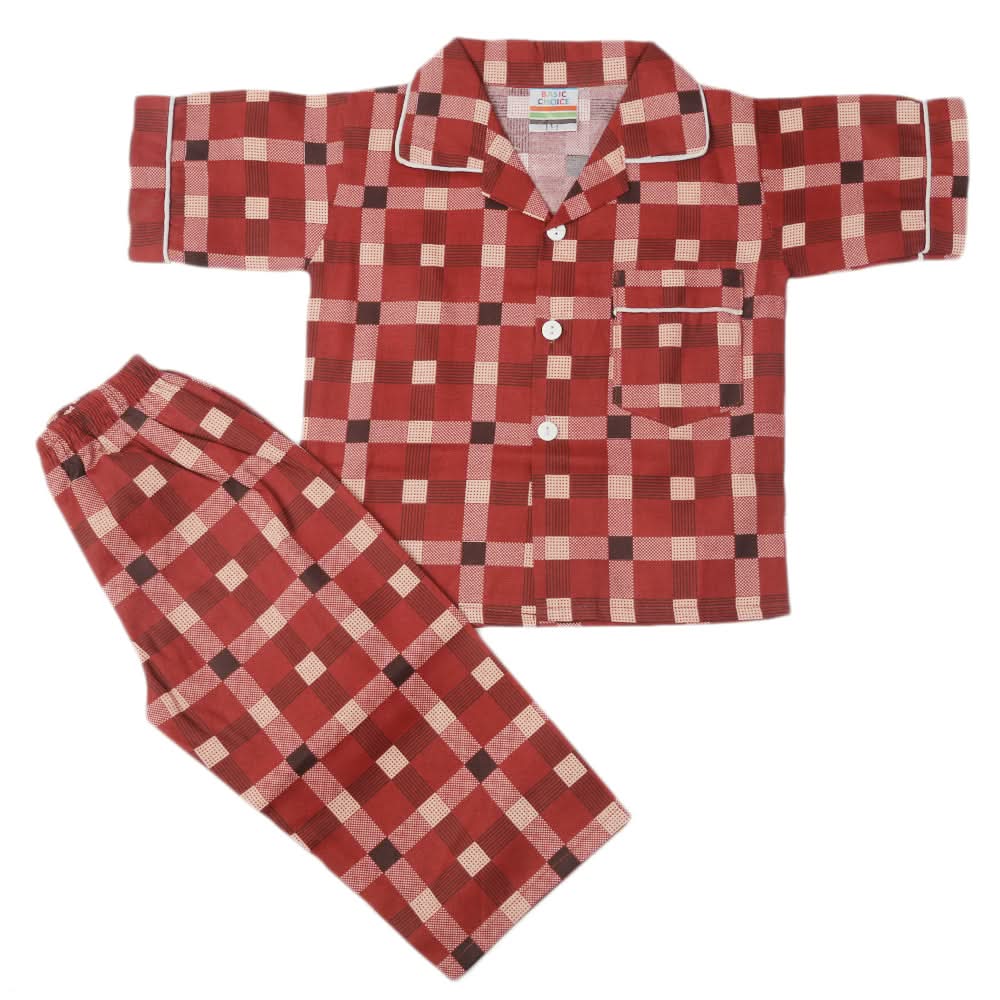 Boys Half Sleeves Sleeping Suit - Garnet, Kids, Boys Sets And Suits, Chase Value, Chase Value