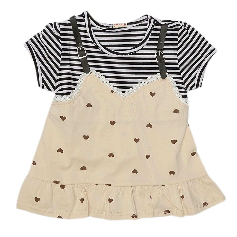 Newborn Baby Frock - Fawn, Kids, NB Girls Frocks, Chase Value, Chase Value