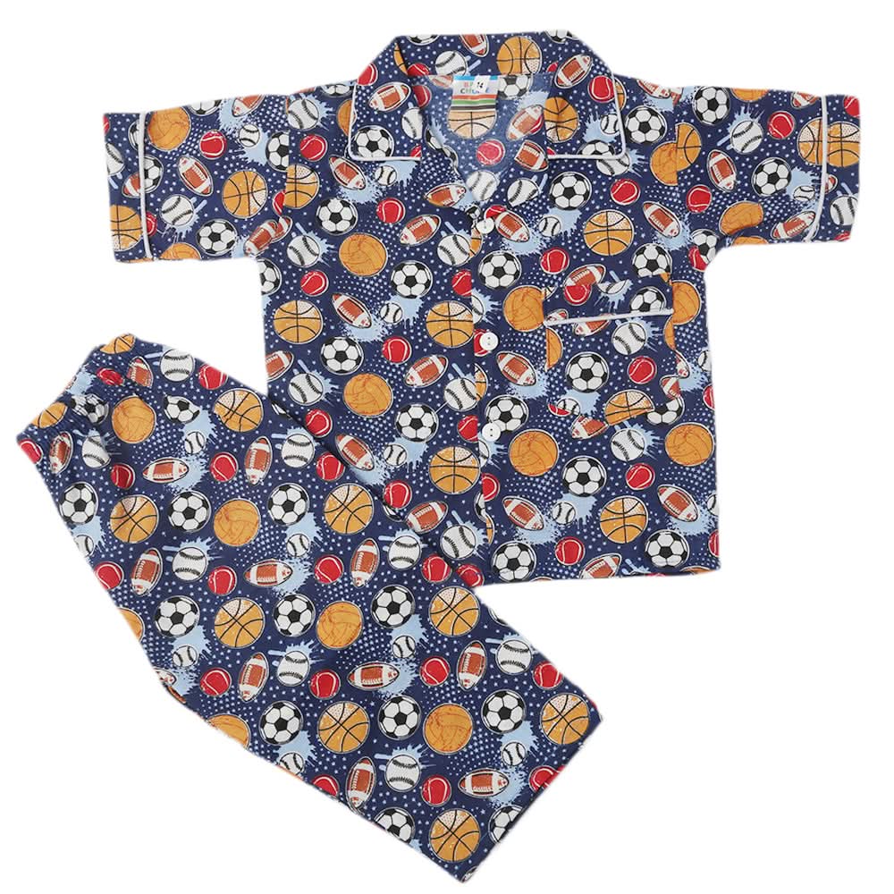 Boys Half Sleeves Sleeping Suit - Navy Blue, Kids, Boys Sets And Suits, Chase Value, Chase Value