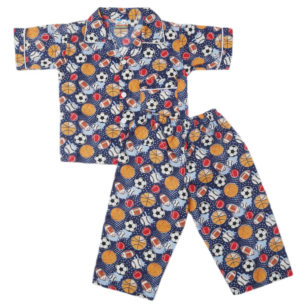 Boys Half Sleeves Sleeping Suit - Navy Blue, Kids, Boys Sets And Suits, Chase Value, Chase Value