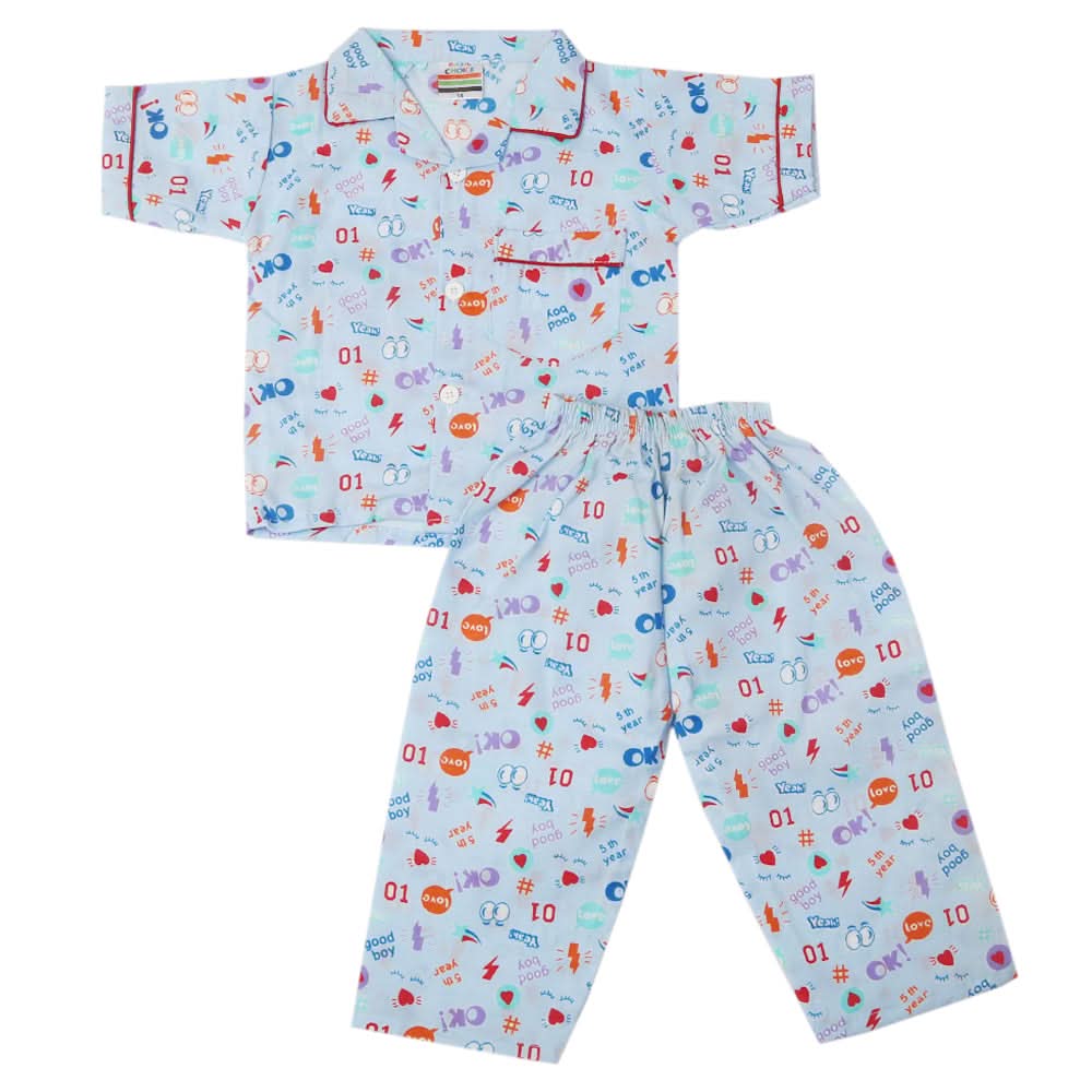 Boys Half Sleeves Sleeping Suit - Blue, Kids, Boys Sets And Suits, Chase Value, Chase Value