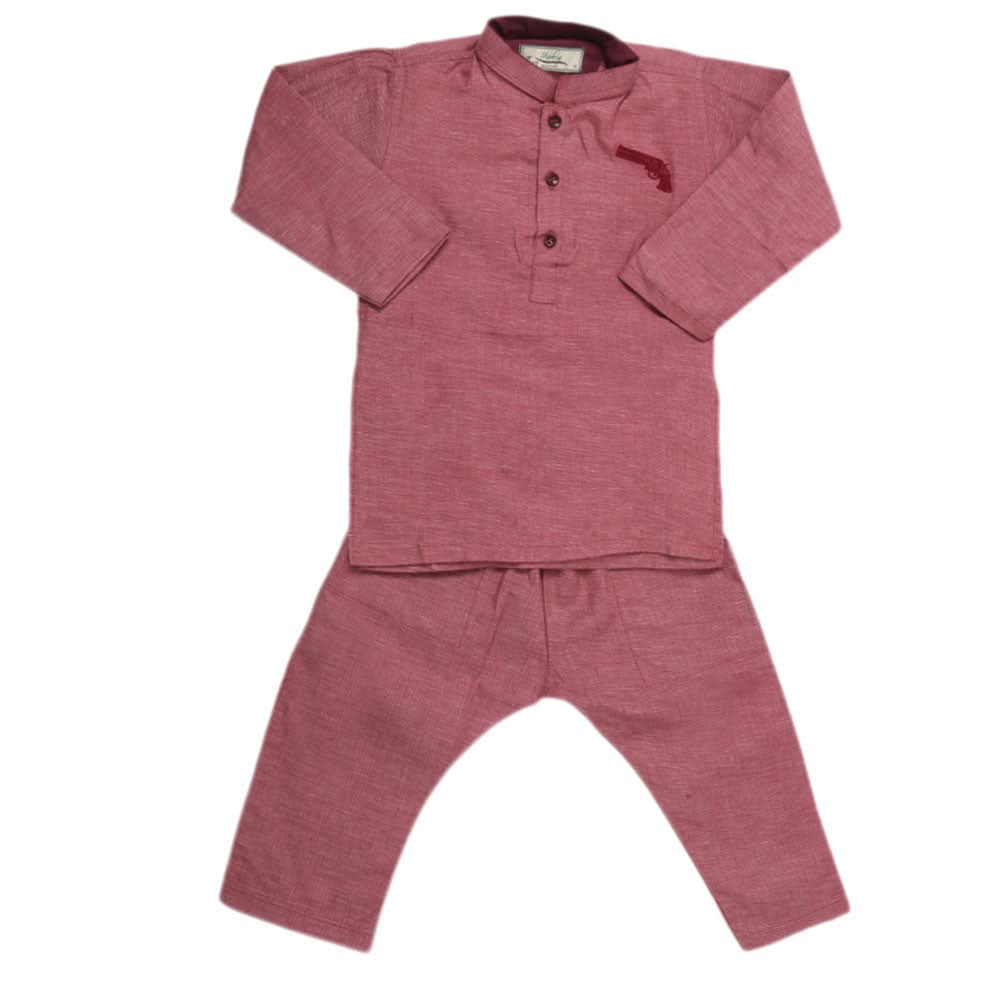 Boys Embroidered Kurta Pajama - Maroon, Kids, Boys Shalwar Kameez, Chase Value, Chase Value