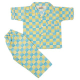 Boys Half Sleeves Sleeping Suit - Blue & Yellow, Kids, Boys Sets And Suits, Chase Value, Chase Value