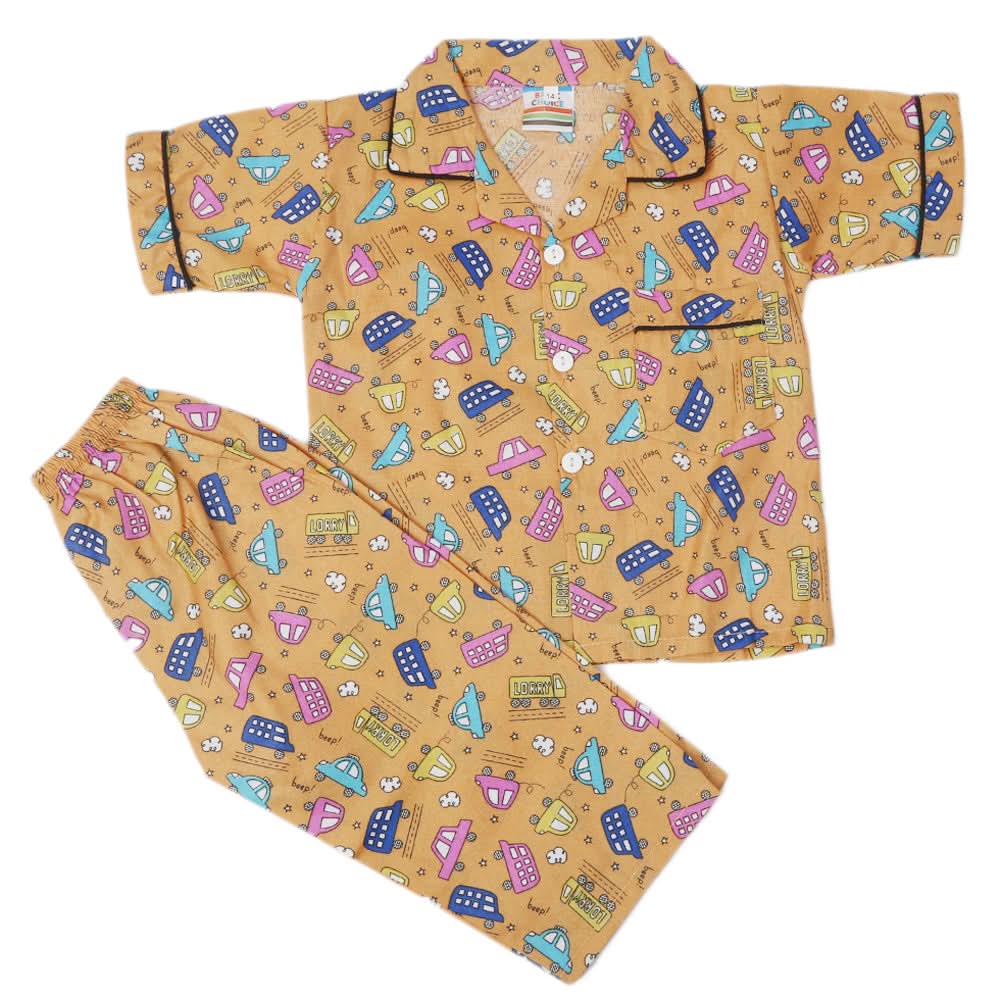 Boys Half Sleeves Sleeping Suit - Brown, Kids, Boys Sets And Suits, Chase Value, Chase Value