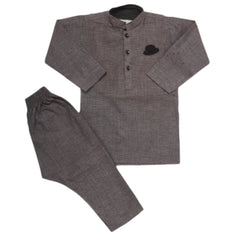 Boys Embroidered Kurta Pajama - Grey, Kids, Boys Shalwar Kameez, Chase Value, Chase Value