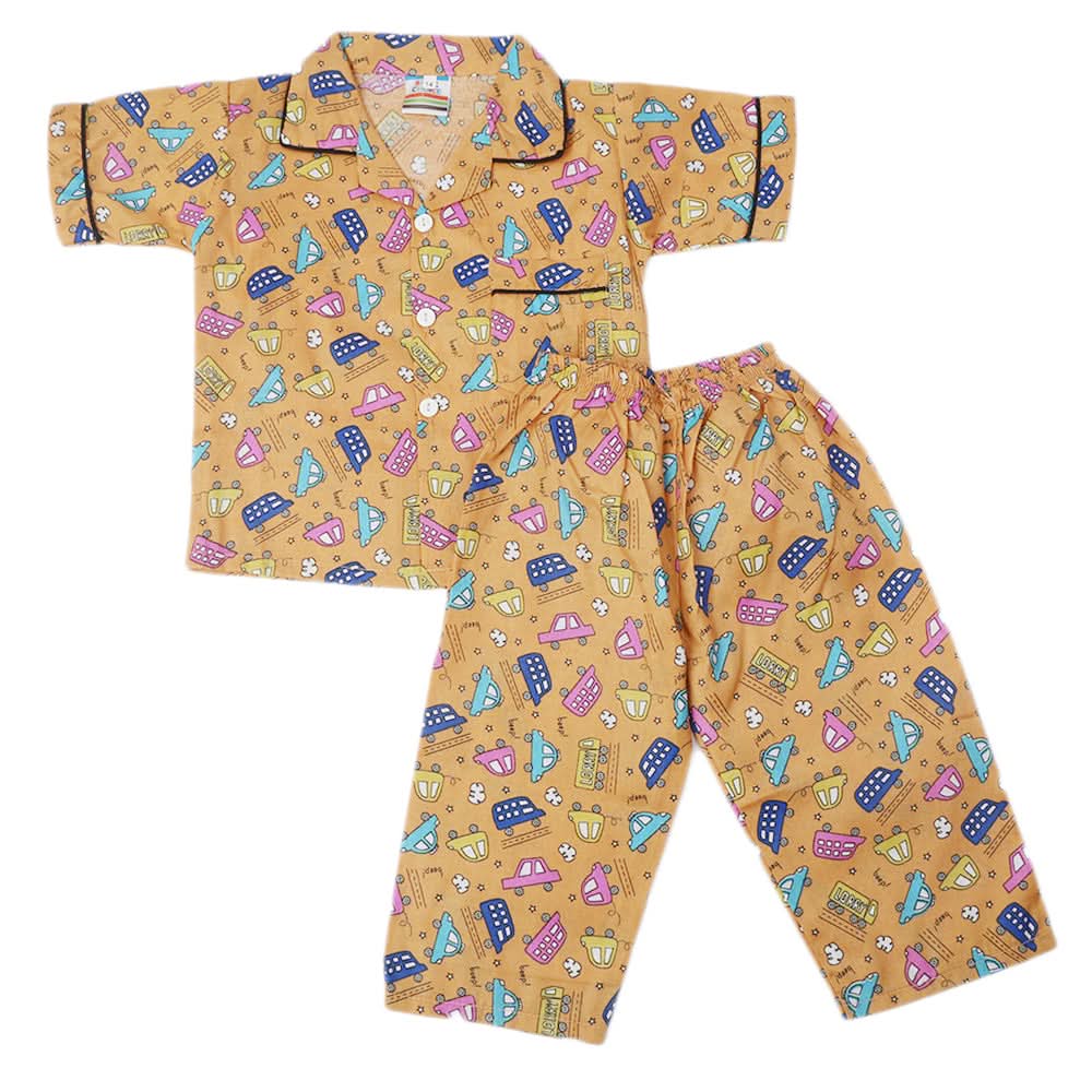 Boys Half Sleeves Sleeping Suit - Brown, Kids, Boys Sets And Suits, Chase Value, Chase Value
