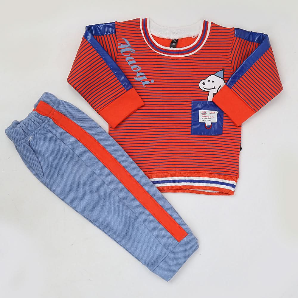 Boys Full Sleeves Fleece Suit - Orange, Kids, Boys Sets And Suits, Chase Value, Chase Value