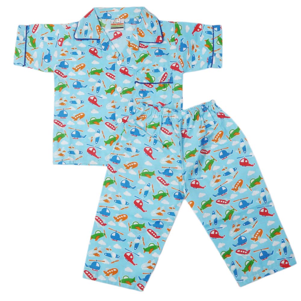 Boys Half Sleeves Sleeping Suit - Sky Blue, Kids, Boys Sets And Suits, Chase Value, Chase Value