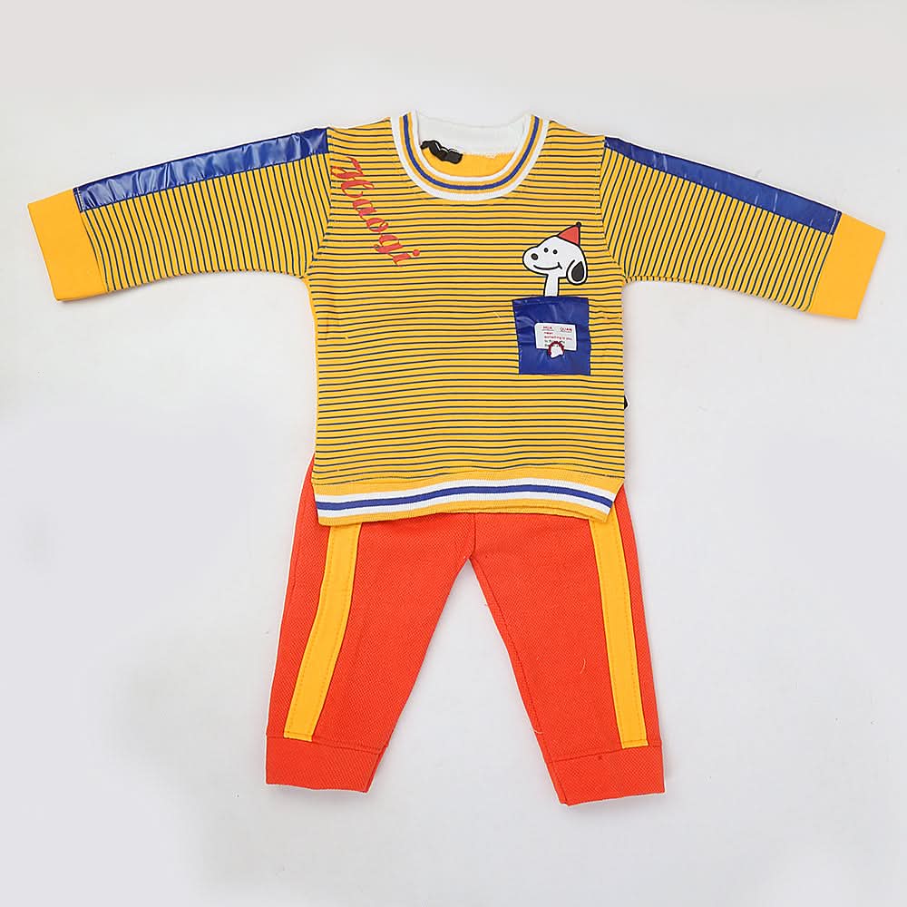 Boys Full Sleeves Fleece Suit - Yellow, Kids, Boys Sets And Suits, Chase Value, Chase Value