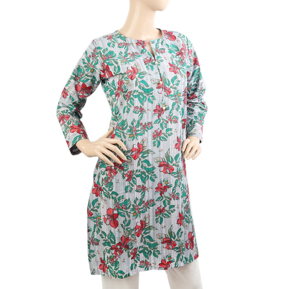 Women's Printed Kurti - Grey, Women Ready Kurtis, Chase Value, Chase Value