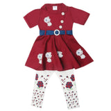 Girls Tights Suit - Maroon, Kids, Girls Sets And Suits, Chase Value, Chase Value