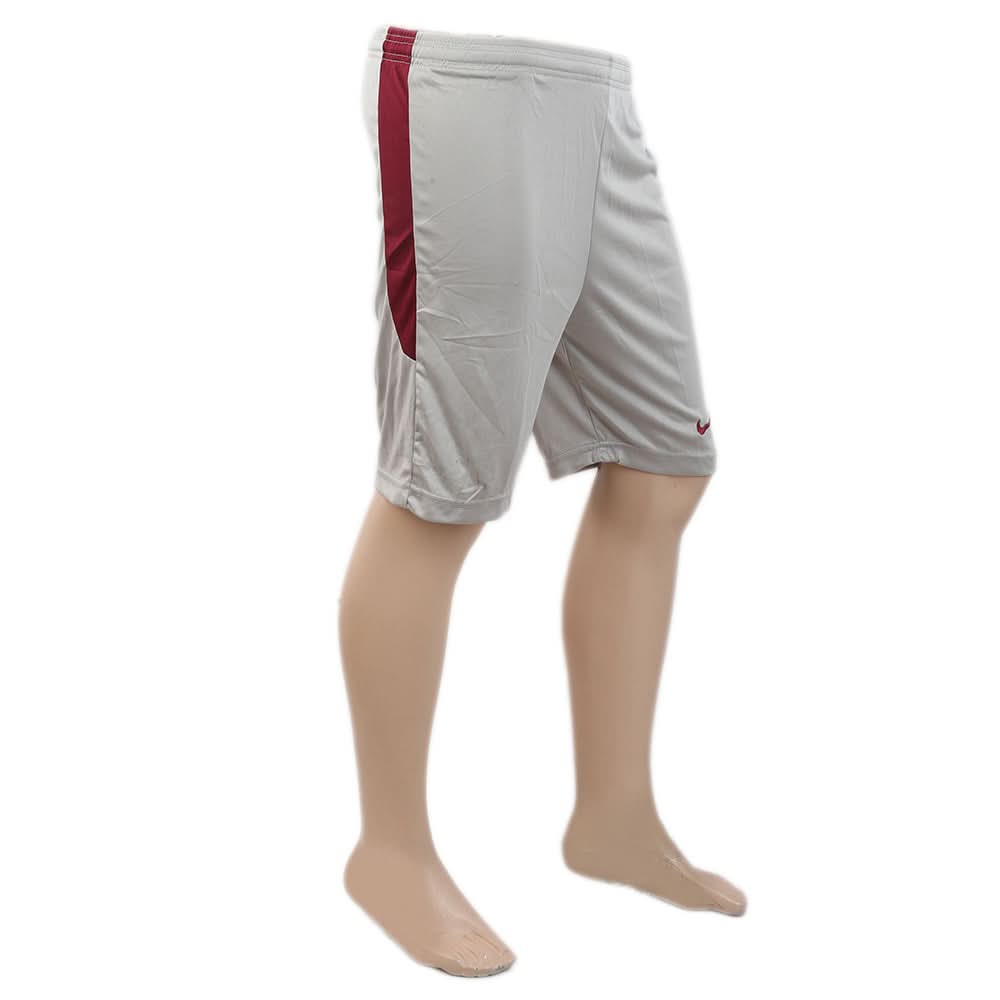 Men's Polyester Short - Light Grey & Maroon, Men, Shorts, Chase Value, Chase Value