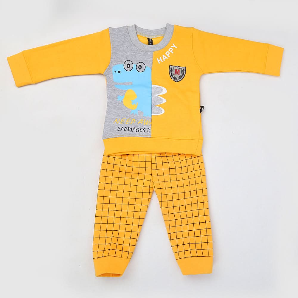 Boys Full Sleeves Fleece Suit 42715 - Yellow, Kids, Boys Sets And Suits, Chase Value, Chase Value