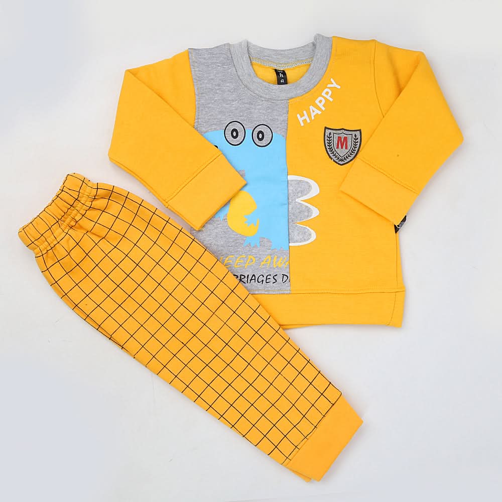 Boys Full Sleeves Fleece Suit 42715 - Yellow, Kids, Boys Sets And Suits, Chase Value, Chase Value