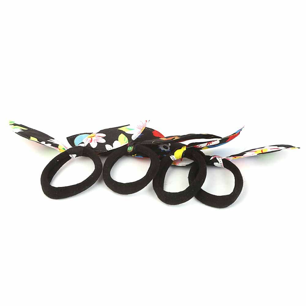 Girls Hair Pony 4 Pcs - Black, Kids, Hair Accessories, Chase Value, Chase Value