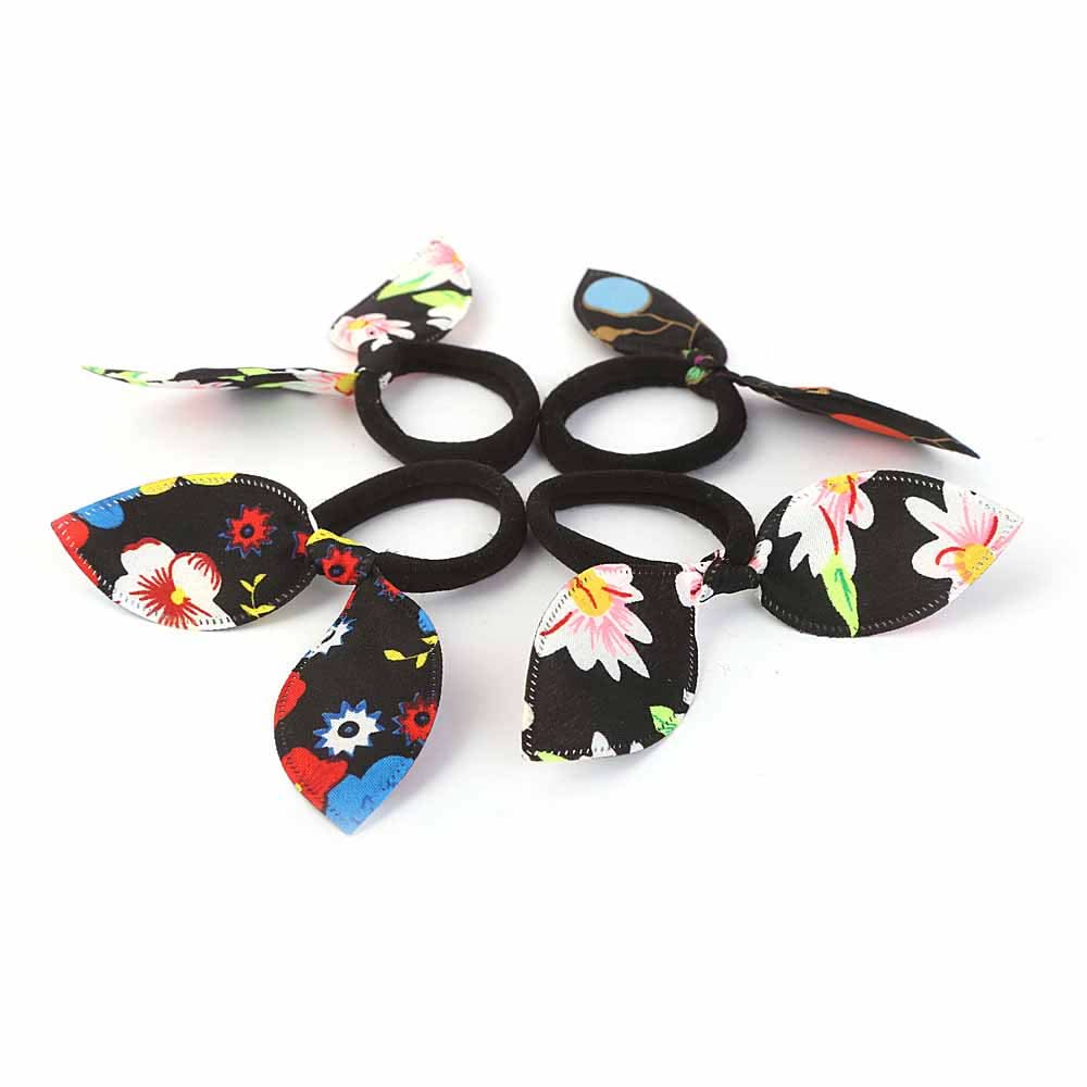 Girls Hair Pony 4 Pcs - Black, Kids, Hair Accessories, Chase Value, Chase Value