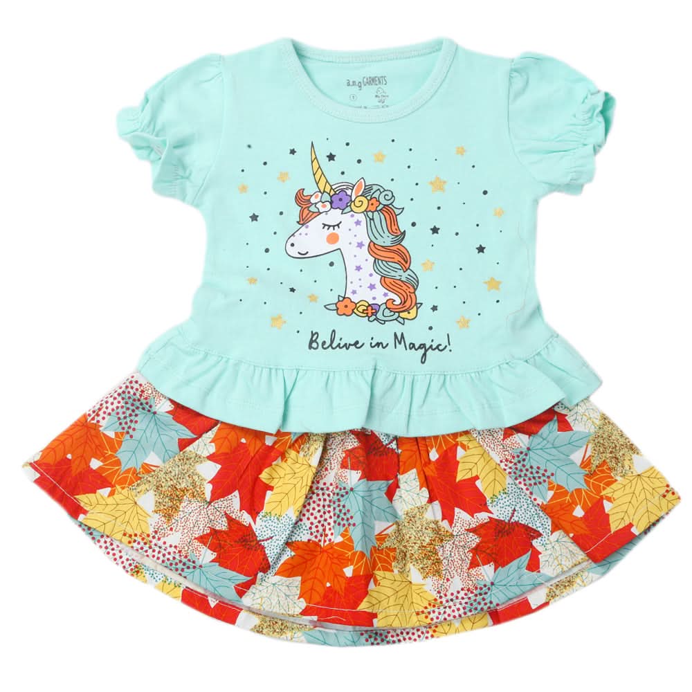 Newborns Girls Half Sleeves Suits - Cyan, Kids, New Born Girls Sets And Suits, Chase Value, Chase Value