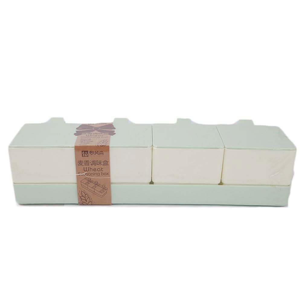 Spice Box With Spoon 4 Pcs - Cyan, Home & Lifestyle, Storage Boxes, Chase Value, Chase Value