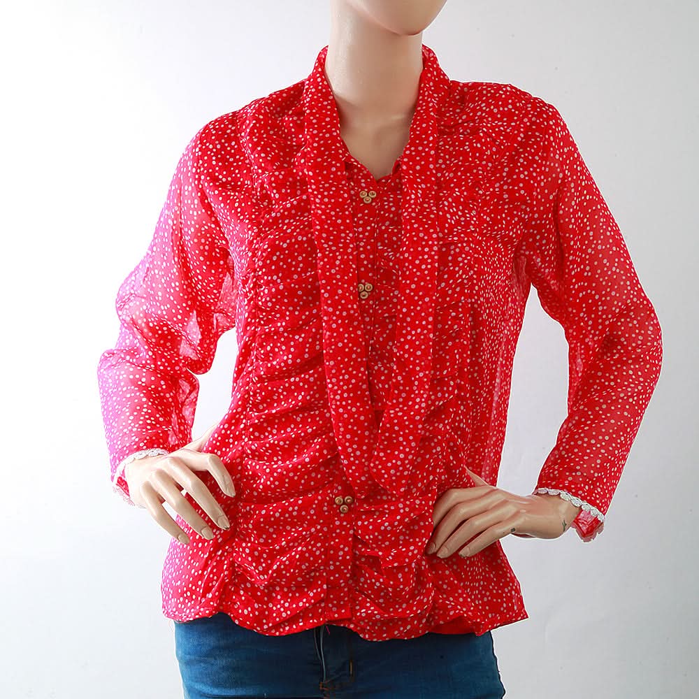 Women's Printed Western Top Front Button - Pink, Women, T-Shirts And Tops, Chase Value, Chase Value