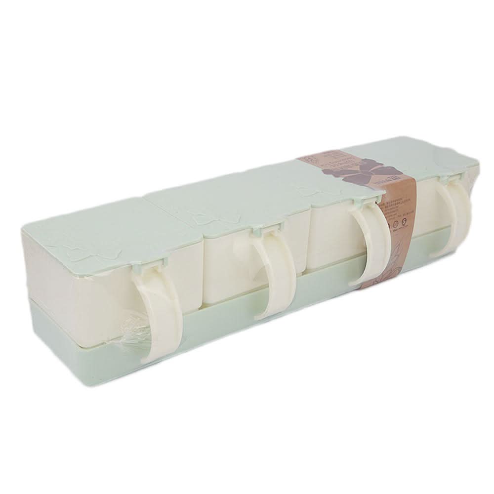 Spice Box With Spoon 4 Pcs - Cyan, Home & Lifestyle, Storage Boxes, Chase Value, Chase Value