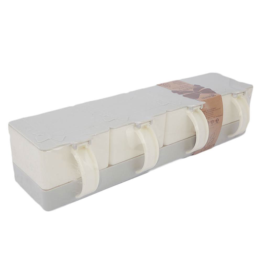 Spice Box With Spoon 4 Pcs - Grey, Home & Lifestyle, Storage Boxes, Chase Value, Chase Value