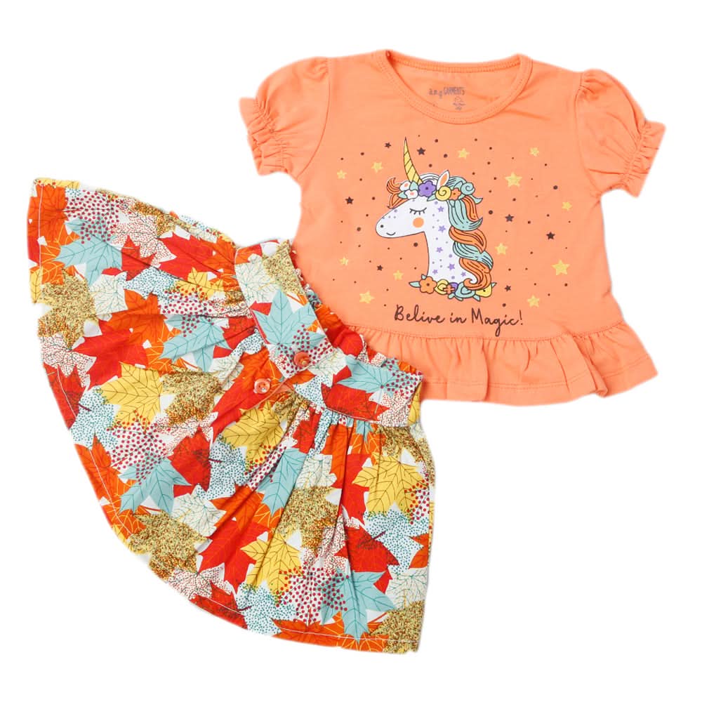 Newborns Girls Half Sleeves Suits - Peach, Kids, New Born Girls Sets And Suits, Chase Value, Chase Value