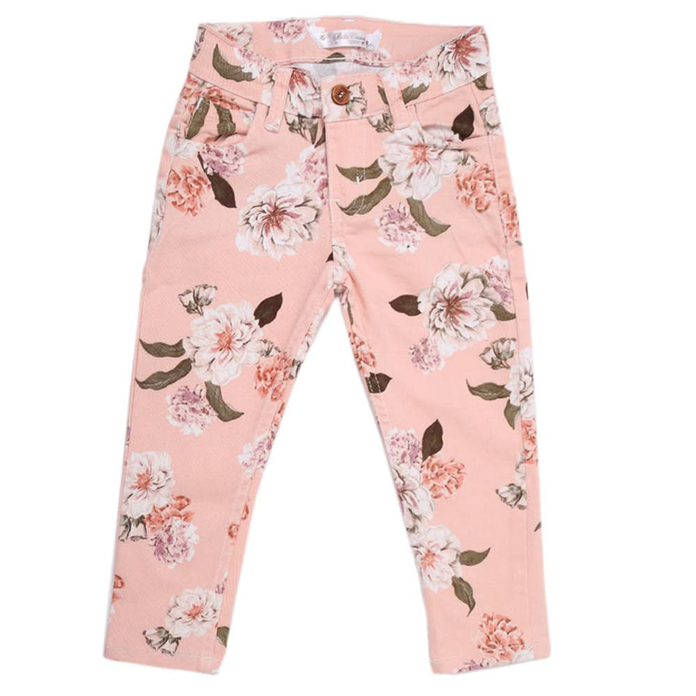 Girls Cotton Printed Pant - Peach, Kids, Girls Pants And Capri, Chase Value, Chase Value
