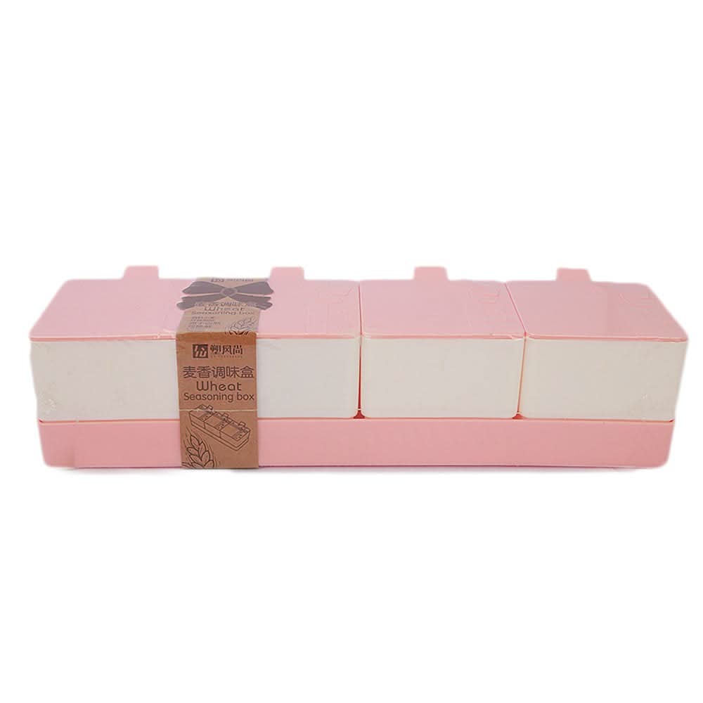 Spice Box With Spoon 4 Pcs - Pink, Home & Lifestyle, Kitchen Tools And Accessories, Chase Value, Chase Value