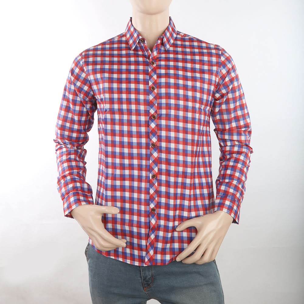 Men's Casual Check Shirt - Red, Men, Shirts, Chase Value, Chase Value