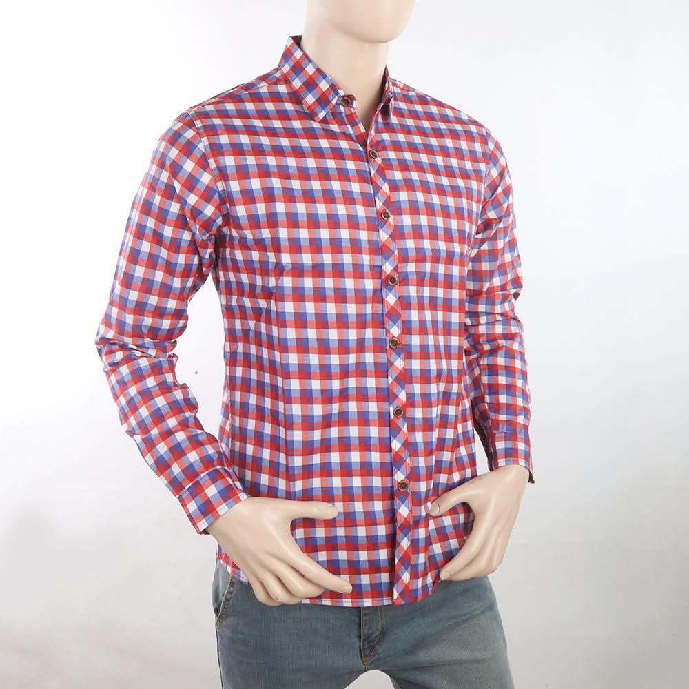 Men's Casual Check Shirt - Red, Men, Shirts, Chase Value, Chase Value