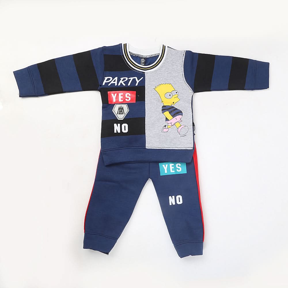 Boys Full Sleeves Fleece Suit 42716 - Navy Blue, Kids, Boys Sets And Suits, Chase Value, Chase Value