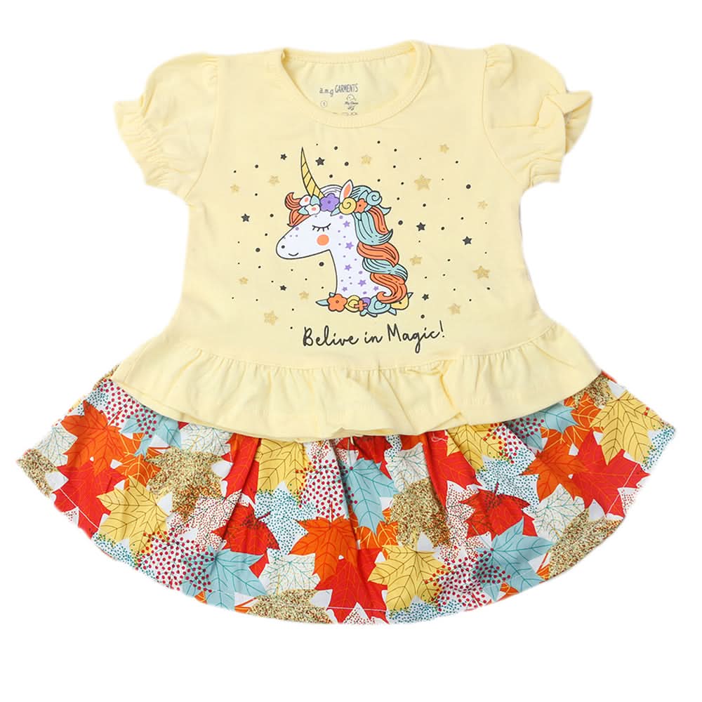 Newborns Girls Half Sleeves Suits - Yellow, Kids, New Born Girls Sets And Suits, Chase Value, Chase Value